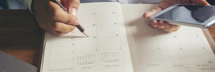 an open calendar
