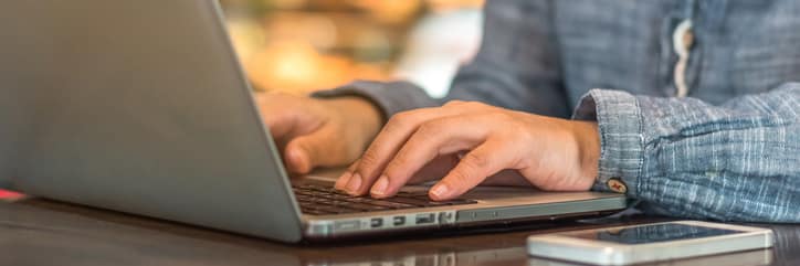 a student on a laptop