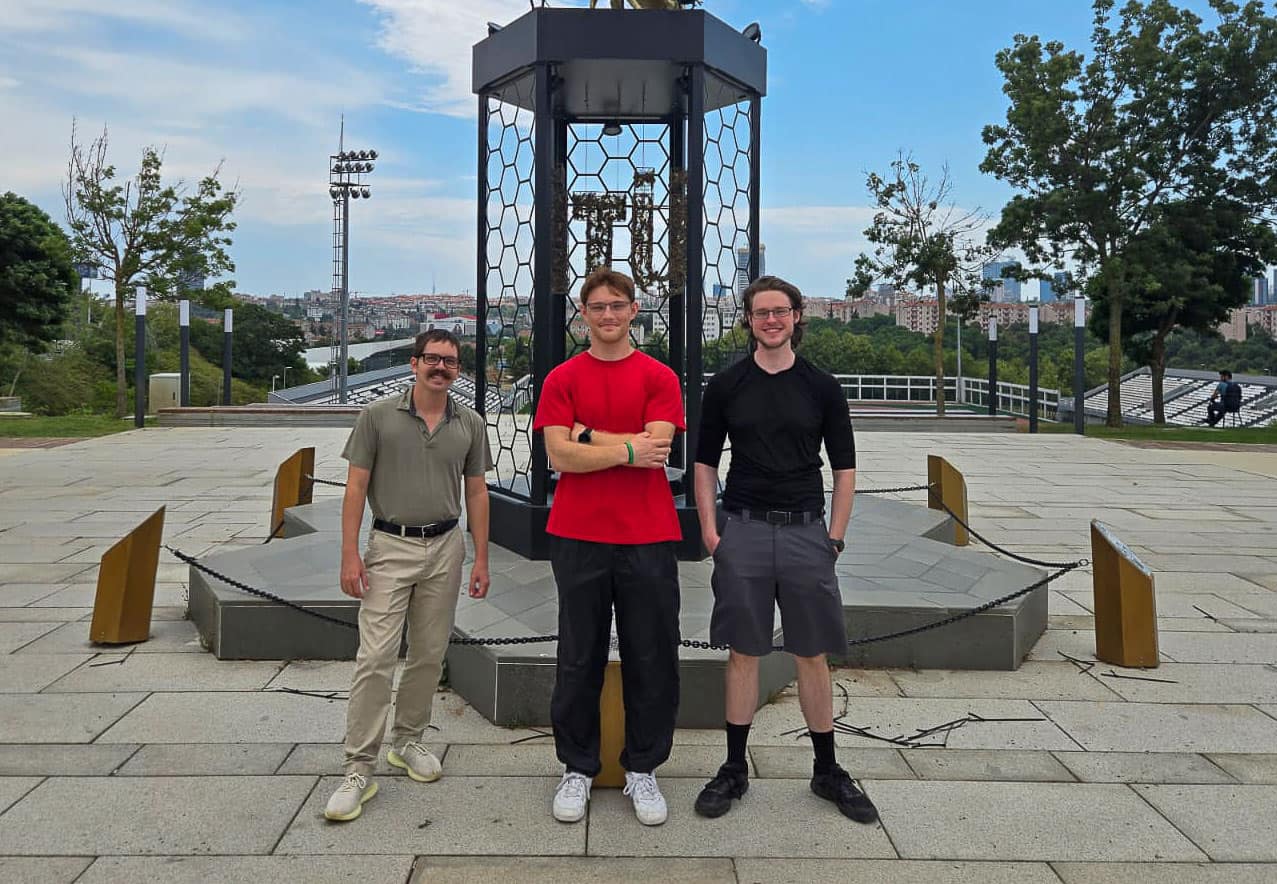 Embry-Riddle students (from left to right) Quentin Goss, Ryle Traub and John M. Thompson were selected for an NSF-funded International Research Experience for Students (IRES) program hosted at Istanbul Technical University.