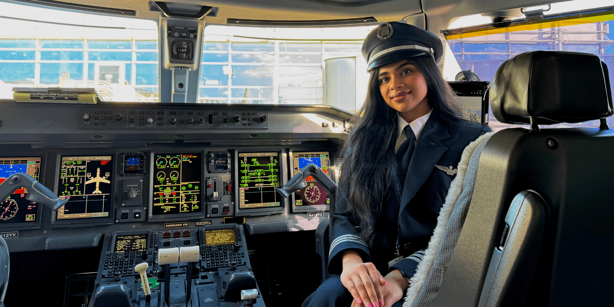 Anisa on the flight deck.